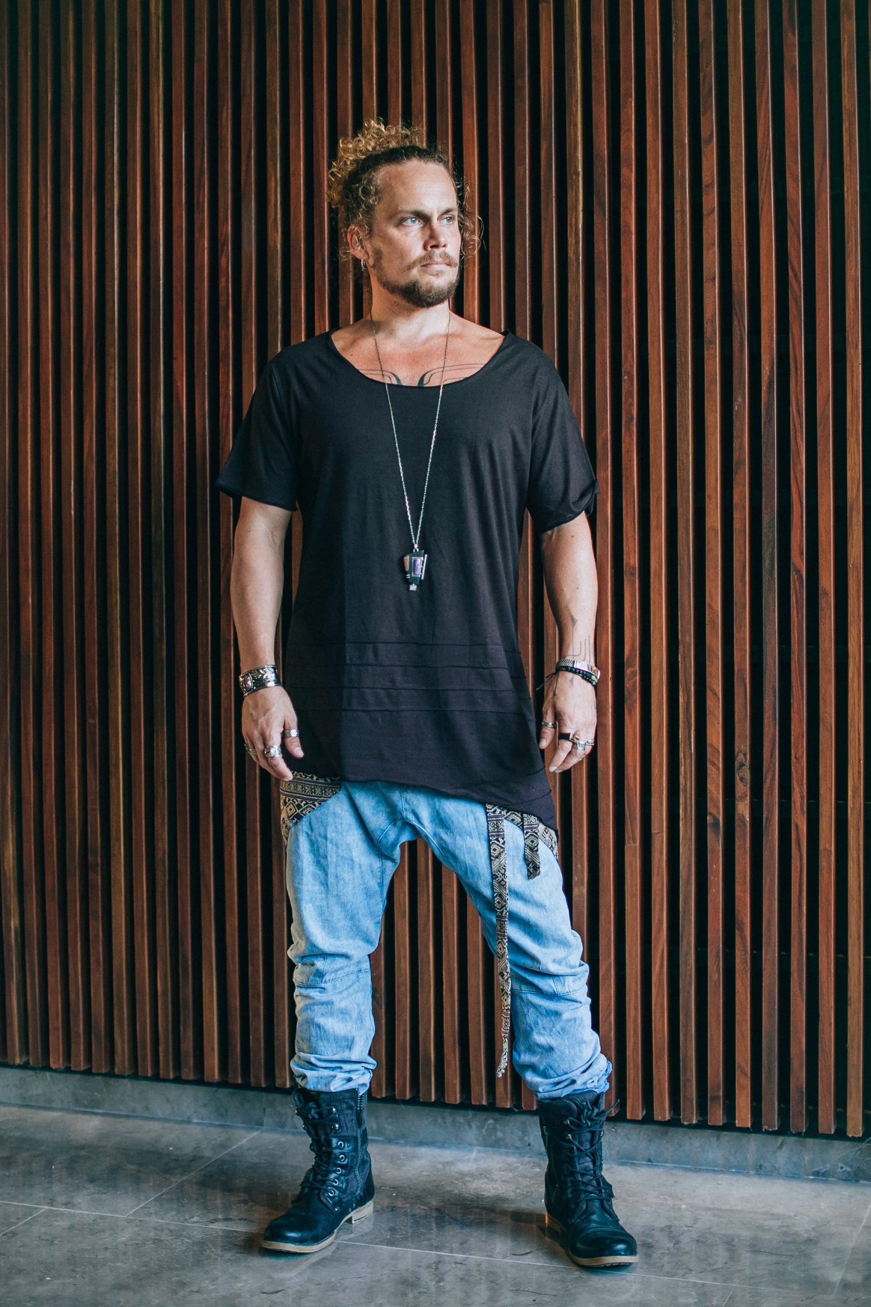 Asymmetric Bamboo Tshirt: Deep Vneck Festival Top Asymmetric Bamboo Tshirt: Deep Vneck Festival Top