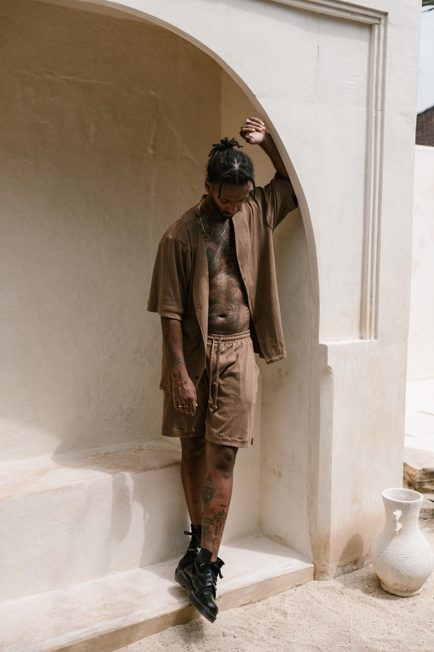 Boho Cotton Shirt: Men's Ibiza Style Tulum Top Boho Cotton Shirt: Men's Ibiza Style Tulum Top