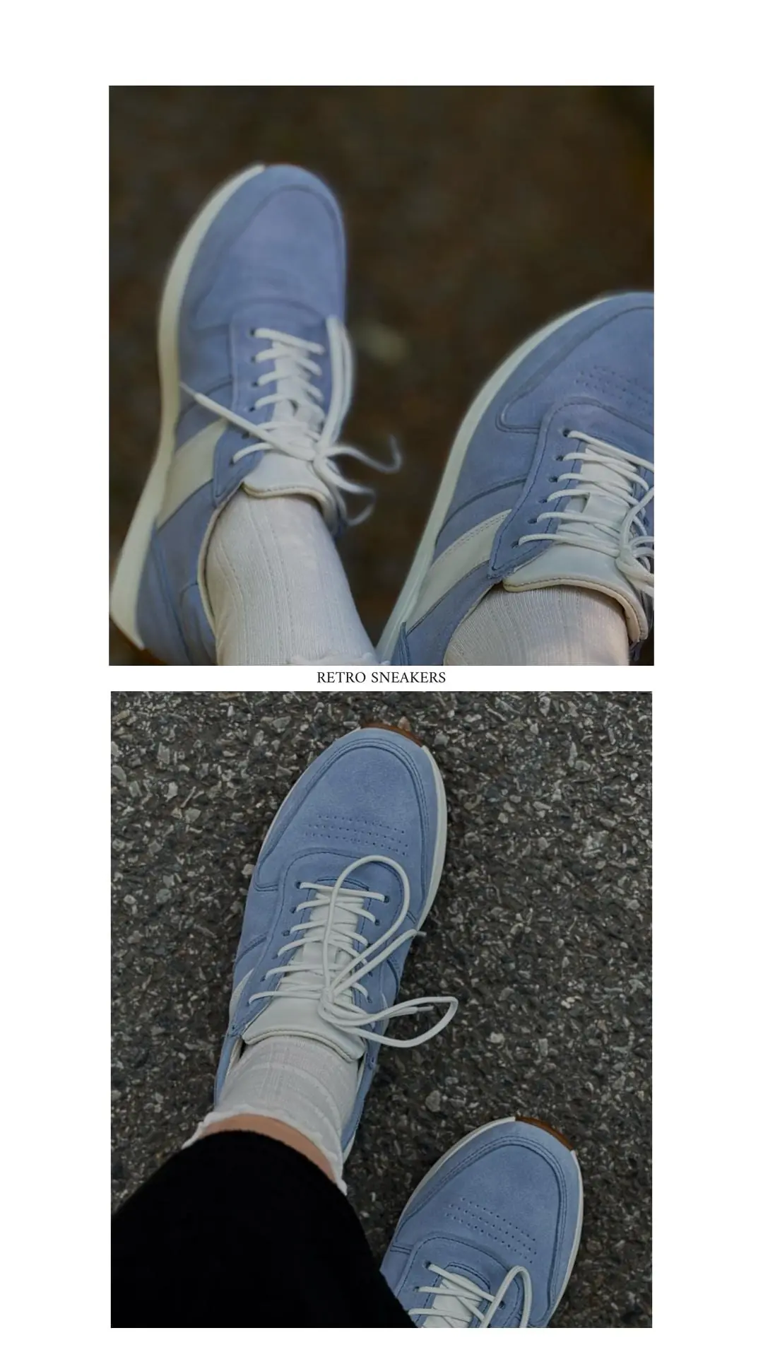 Handmade Retro Light Blue Suede Sneakers Women S Handmade Retro Light Blue Suede Sneakers Women S