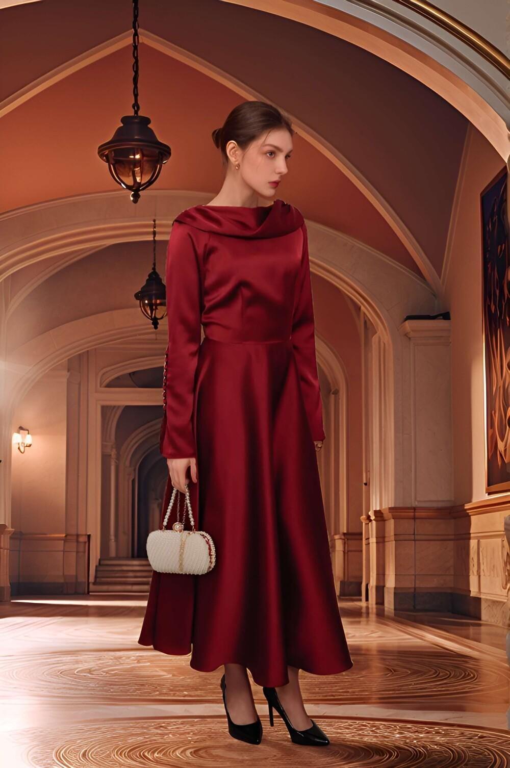 Mother Of Bride Maxi Silk Dress Elegant Long Mother Of Bride Maxi Silk Dress Elegant Long