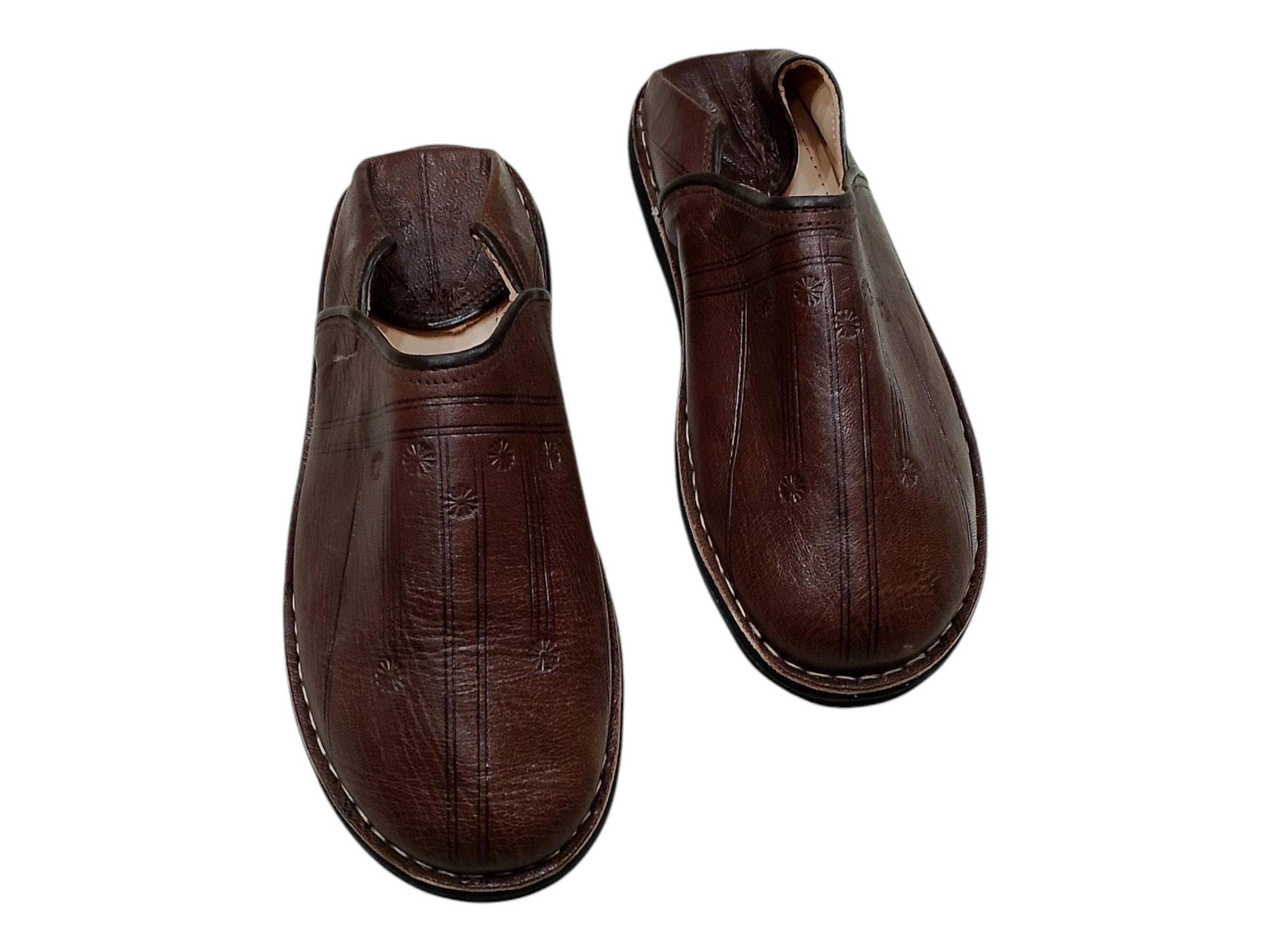 Blue Moroccan Leather Babouche Unisex Handmade Traditional Shoes Blue Moroccan Leather Babouche Unisex Handmade Traditional Shoes