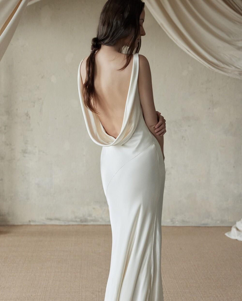 Silk Satin Cowl Back Maxi Dress Elegant Ivory Silk Satin Cowl Back Maxi Dress Elegant Ivory