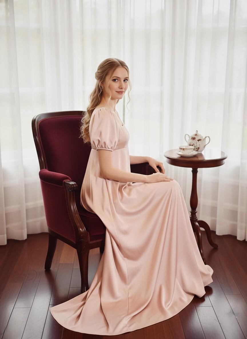 Blush Pink Whisper Puff Sleeve Dress Dreamy Empire Blush Pink Whisper Puff Sleeve Dress Dreamy Empire